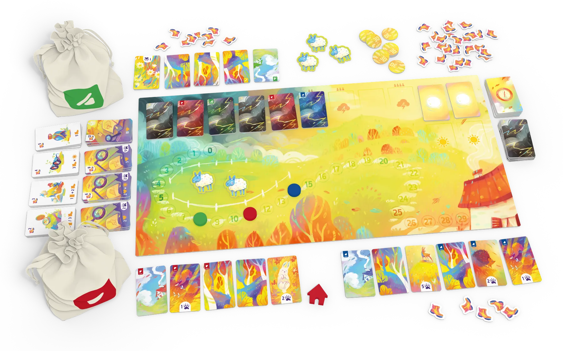 ボードゲーム『レフュージ』の内容物一式