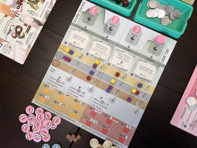 ワイアームスパン拡張 ドラゴン・アカデミーで更新されたラウンドトラックボードと収入選択ルール