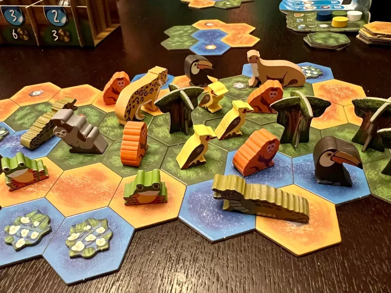 ボードゲーム『ライフ・オブ・ジ・アマゾニア』のゲーム終了イメージ