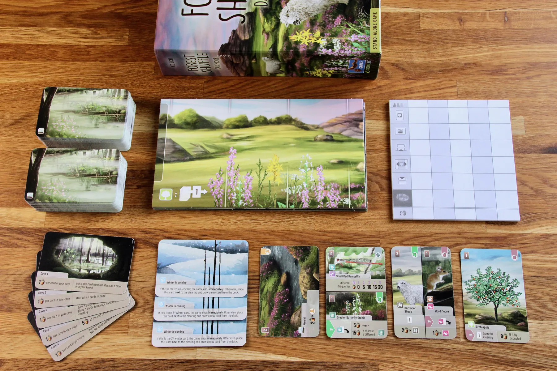 フォレスト・シャッフル：ダートムーアの内容物・コンポーネント