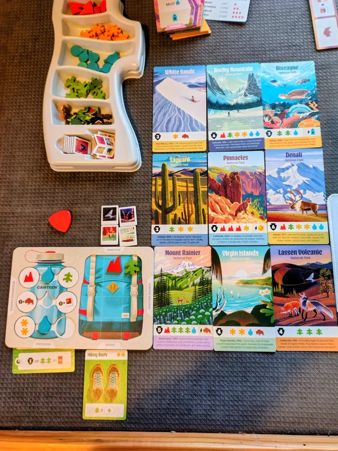 ボードゲーム『パークス』のゲーム終了時の盤面例