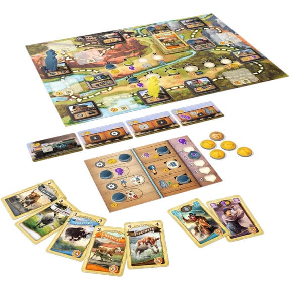 ボードゲーム「グレート・ウエスタン・トレイル：エルパソ」の内容物