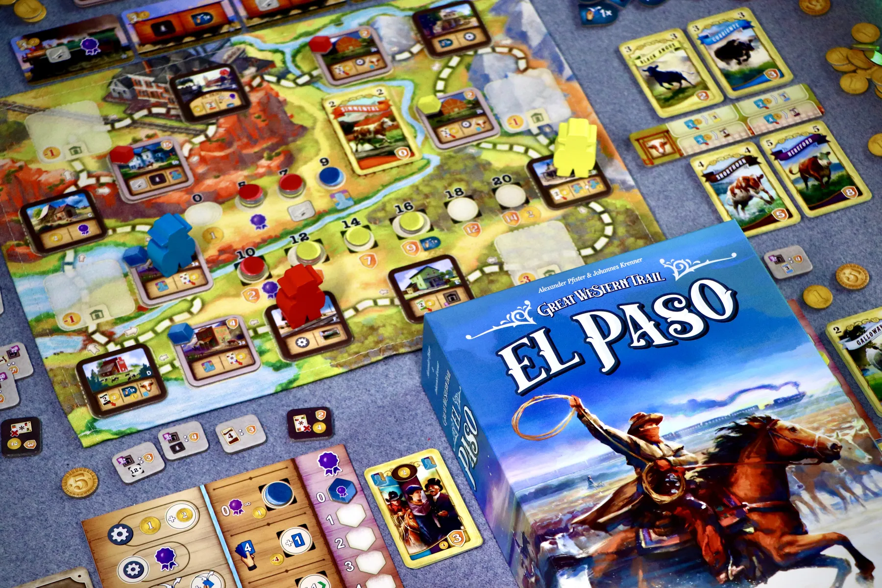 ボードゲーム「グレート・ウエスタン・トレイル：エルパソ」のプレイイメージ