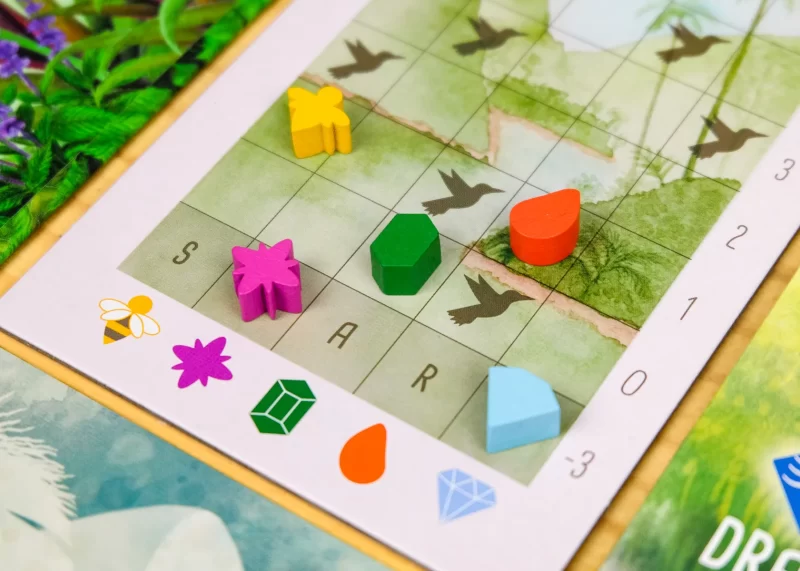 ウイングスパン拡張:中南米の翼におけるハチドリトラックの進行とトークン配置